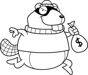 Cartoon Beaver Burglar
