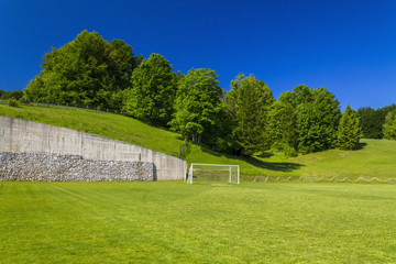Fototapeta na wymiar Soccer terrain in nature