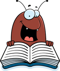 Cartoon Flea Reading