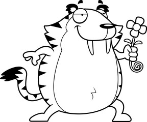 Cartoon Saber-Toothed Tiger Flower