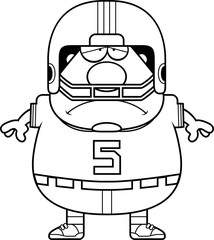 Naklejka premium Sad Cartoon Football