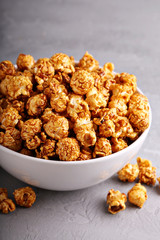 Caramel popcorn in a bowl