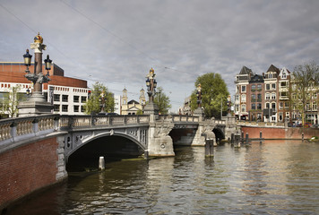 Blauburg bridge in Amsterdam. Netherlands