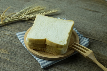 Bread on plate on the table