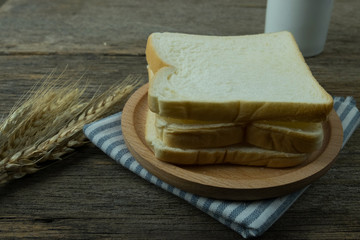 Bread on plate on the table