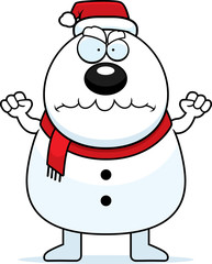 Angry Cartoon Snowman Santa