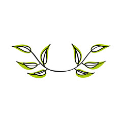 leaf plant decorative icon vector illustration design