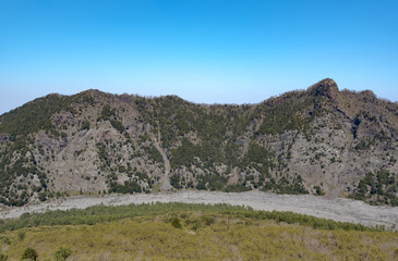 View from the top of Vesuvius volcano in Naples in Italy 