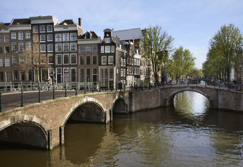Fototapeta premium Canal in Amsterdam. Netherlands