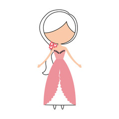 cute wife avatar character vector illustration design