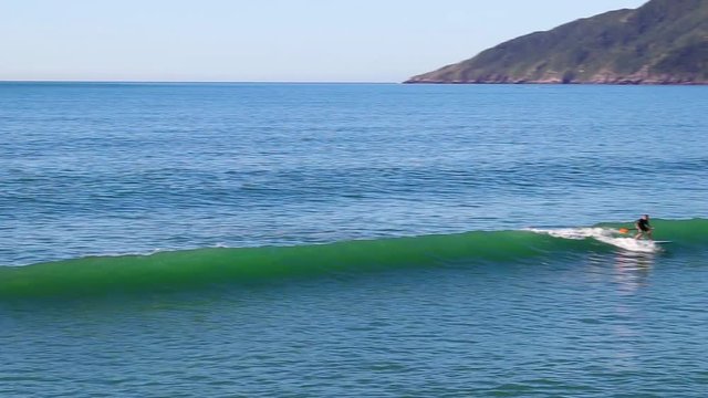 Surfando a onda.