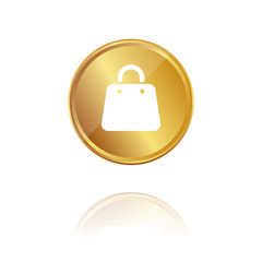 Handtasche - Gold Münze mit Reflektion
