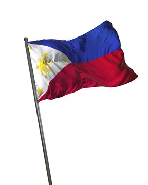 Philippines Flag Waving Isolated on White Background Portrait