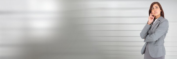 Thinking businesswoman with motion transition