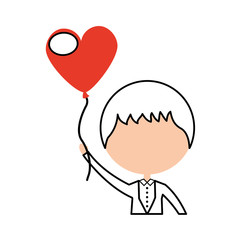 cute husband with heart shaped pumps avatar character vector illustration design