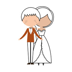 Married couple avatar characters vector illustration design