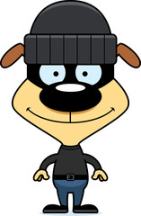 Cartoon Smiling Thief Puppy