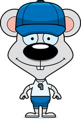 Cartoon Smiling Coach Mouse