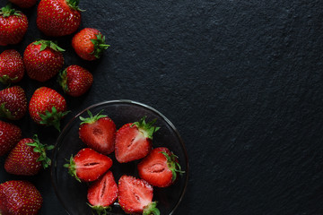 Strawberry on a slate board