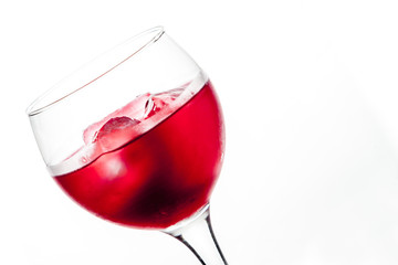 Glass of spanish Tinto de Verano, refreshing summer cocktails with red wine