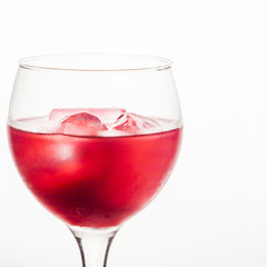 Glass of spanish Tinto de Verano, refreshing summer cocktails with red wine