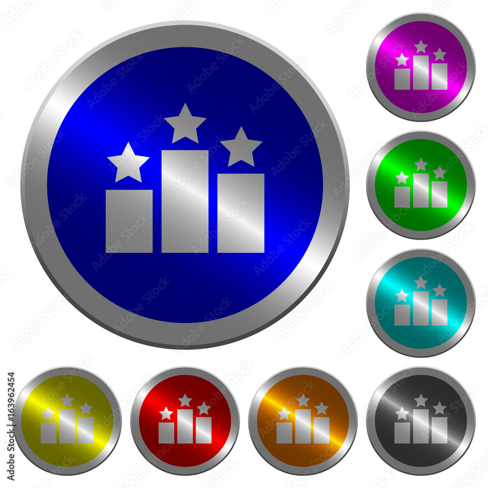 Poster ranking luminous coin-like round color buttons
