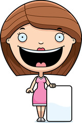 Cartoon Woman Sign