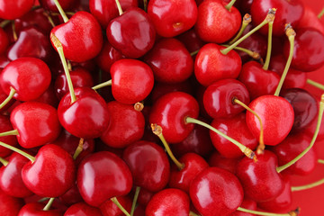 Fresh sweet cherries background