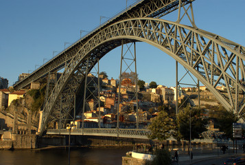 Fototapeta na wymiar Dom Luis Bridge on Oporto, Porto Portugal