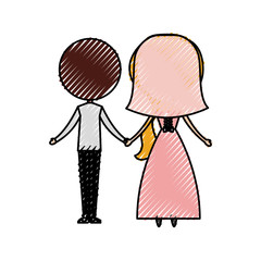 Married couple avatar characters vector illustration design