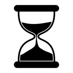 Black Hourglass Silhouette Icon Illustration, Concept - Time, Urgency