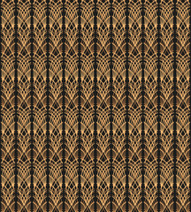 Golden feather luxury background vector. Royal pattern seamless for art deco vintage wallpaper, wedding invitation, beauty spa salon or bridal shower party cards design.