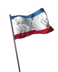 Crimea Flag Waving Isolated on White Background Portrait