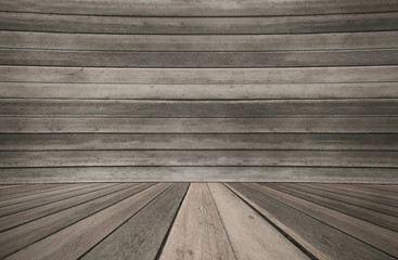 Wooden table and wooden wall