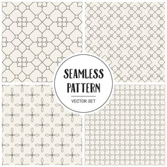 Abstract concept vector monochrome geometric pattern. Black and white minimal background. Creative illustration template. Seamless stylish texture. For wallpaper, surface, web design, textile, decor.