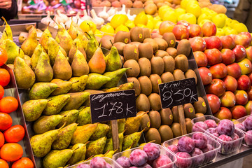 La Boqueria market in Barcelona, Spain