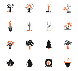 trees tools icon set