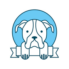 cute dog mascot with ribbon vector illustration design