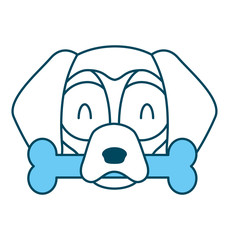 cute dog mascot with bone vector illustration design