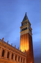 Fototapeta na wymiar Belfry of basilica of St Mark in Venice. Italy