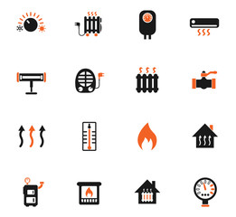 heating icon set