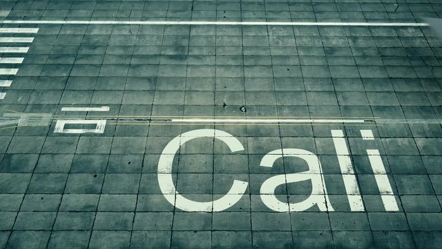 Aerial view of big airplane arriving to Cali airport. Travel to Colombia conceptual intro animation