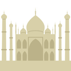 Fototapeta na wymiar Taj-mahal temple silhouette agra architecture palace tourism travel indian vector illustration.