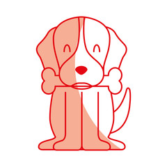 cute dog mascot with bone vector illustration design
