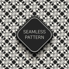 Abstract concept vector monochrome geometric pattern. Black and white minimal background. Creative illustration template. Seamless stylish texture. For wallpaper, surface, web design, textile, decor.