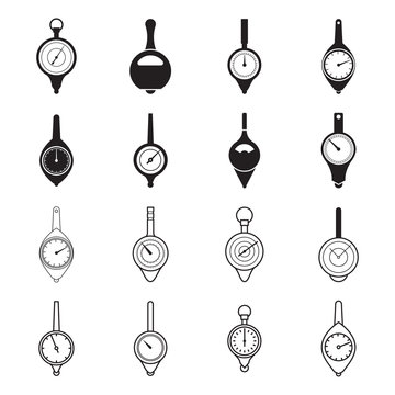 Opisometer, curvimeter, meilograph, map measurer icon. Vector illustration