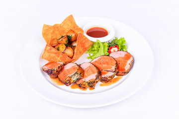 food on white background