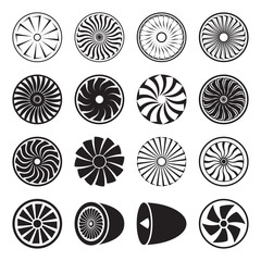 Turbine icons. Vector illustration - obrazy, fototapety, plakaty