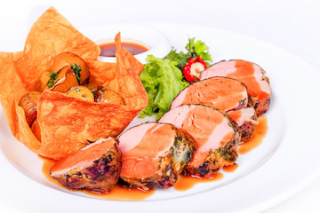 food on white background