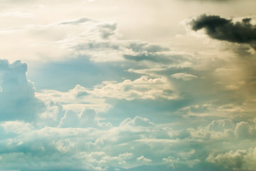 colorful dramatic sky with cloud at sunset